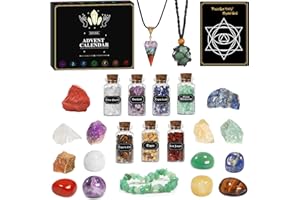 POZEMU Calendriers de l'avent 2025 Pierre Précieuse Femme Homme Lithothérapie Calendrier Noël à Rebours pour Ado Fille Garçons