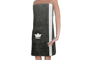 JEMIDI Kilt do sauny kilt do sauny damski zapięcie na rzep M-XXL bawełna frotte sarong 100% bawełna sauna sarong ręcznik do sauny antracytowy/biały damski