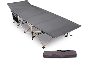 REDCAMP Camp Bed for Adults, 28" Extra Wide Heavy Duty Folding Camping Bed for Travel Outdoor Office Indoor Fishing, Support 500lbs, Grey