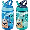 Nuby Mighty Swig Water Bottle - No Spill Active Toddler Sippy Cup | 360ml / 12oz | Carry Handle | Dishwasher and Microwave Safe | Suitable Beaker for 18 Months Plus (Monsters, Pack of 2)