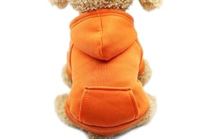 Idepet Hunde-Kapuzenpullover, Baumwolle Hundemantel Warme Jacke für Kleine Mittelgroße Hundewelpen Teddy Chihuahua