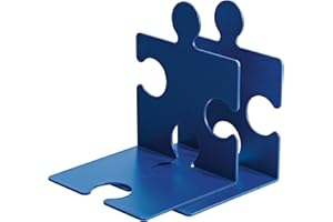 HAN Stojak na płyty CD i podpórka na książki PUZZLE 9212-14 w kolorze niebieskim/wolnostojący, łączony segregator o nowoczesnym wyglądzie puzzli/na płyty CD, książki i DVD