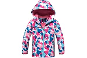 SEVEN BB Chaqueta Impermeable Niñas con Capucha y Forro Polar Junior Vintage Chaquetas A Prueba Invierno Lluvia Chica Softshell Abrigo de Deporte