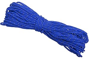 PATIKIL 65 Feet Reflective Guyline Camping Paracord, 3mm Tent Cord Guyline Rope Nylon Paracord Rope for Camping Tent Tarp Hiking, Dark Blue (20M)