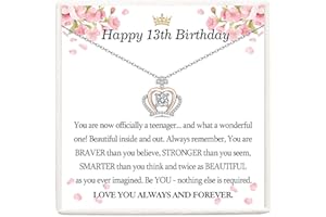 VOSAP 12th-21st Birthday Gifts for Girls, Sterling Silver Crown Necklace 13 16 17 18 21 year old gifts for girls, Birthday Jewellery Presents for Daughter Granddaughter Friend Women