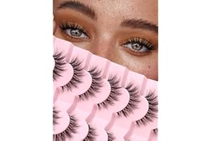 ‎SILIGLI Wimpern Cat Eye Lashes 15mm Künstliche Wimpern Fake Lashes Natürliche Eyelashes Thin Band Falsche Wimpern 3D Volume Wimpern Extensions C Curl Wispy Lash Pack, 7 Paar, Siligli