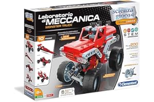 Clementoni Scienza e Gioco Build - Monster Trucks, Laboratorio di Meccanica, Set Costruzioni Bambini 8+ Anni, per Scoprire i Principi di Meccanica e Ingegneria, Made in Italy, Lingua Italiana, 19087