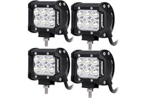 Auxbeam 4 Pcs 4" LED Light Bar 18W LED Pods Spot Beam with 6pcs 3W LEDs Chips Driving Light Waterproof LED Bar (without Wiring Harness)