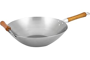 Ken Hom Wok Traditionnel Acier au Carbone, 36cm, Excellence, Poele Wok Induction/Compatible Avec Les Ustensiles en Métal, Ne Passe Pas au Lave-Vaisselle, Garantie de 10 ans