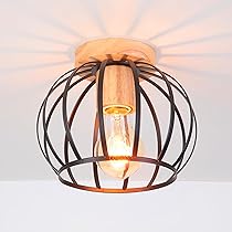 IDEGU Hängeleuchte Industrie-Design - Retro Käfig Pendelleuchte 20cm Schwarz