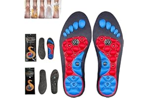 BOBETY Akusoli Acupressure Insoles - Acupressure and Magnetic Design for Women & Men. Orthopedic Massage Foot Insoles. Offer Ultimate Comfort, Effectively Alleviate Painful Feet (Black＆Red, 40-43)