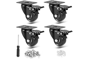 RRIUTO Roulettes Pivotantes avec Frein, 4 Roulettes pour Meubles 50 mm Roulettes de Transport Rotation à 360°, Roulettes Charge Lourde Jusqu'à 300KG