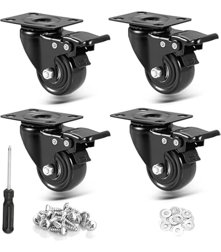 Roulette Pivotante Caoutchouc Noir Diamètre 160mm Charge 135kg