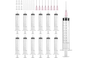 winbest 12 siringa da 10 ml, siringa con ago, siringa liquida sterile, siringa per colostro, siringa in plastica per laboratorio scientifico misurazione del liquido