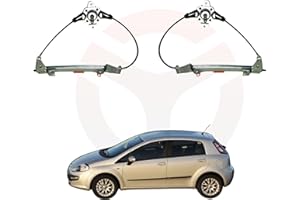 RICAMBYCAR Alzavetro Alzacristalli Manuale Compatibile con Fiat Punto - Grande Punto - Punto EVO dal 2005 in poi (Coppia)
