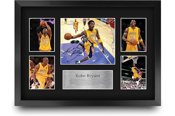 HWC Trading FR A3 Kobe Bryant LA Lakers Cadeaux imprimés photo autographe signée pour les fans de basket-ball - A3 Encadré