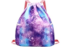 RHCPFOVR Sac à dos à cordon pour enfants - Sacs licorne pour filles Gym Dance Beach Swim Travel Bag