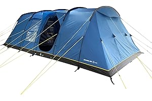 Hi-Gear Zenobia 8 Eclipse Tent for 8 People with Darkened Bedrooms, Large and Spacious Living Area, 8 Man, Easy to Pitch, Tunnel, Sewn In Groundsheet, Family Camping, Festivals, 4000mm HH, Blue (2025)