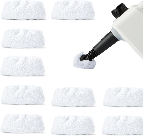 Amazon Basics Universal Microfiber Cloths for Steam Cleaner, Replacement Pad, Washable, 10-Pack - 1