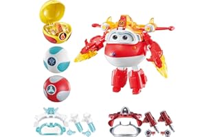 Super Wings S6 5 Inches Transforming Jett & Ball - Iron Power Robots Deformacja do samolotu Action Figures Anime Kid Toys