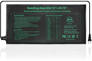 HYDGOOHO Heat Mat 53 x 25 cm-1 Pack,Waterproof Heat Mat for Plants,Seed Starting,Seedling Heat Mat for Seedling Germination,Hydroponic Plant/Reptile Heating Pad