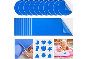 Moocuca 20 Pièces Piscine Patchs Réparation Tente, PVC kit Reparation Piscine, Autocollant réparation Ruban Auto Adhésif Patches Rustine étanches pour Sacs à Dos Veste Auvents Canots Pneumatiques