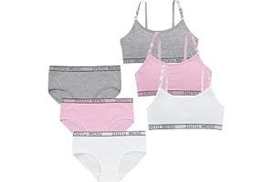 Bevalsa Lot de 3 Ensemble Brassière Fille de 10 à 16 Ans Fille Brassiere Soutien-Gorge Sport+Culotte
