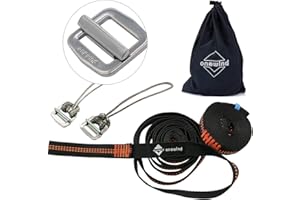 Onewind Lot de 2 sangles de hamac de 3 m, sangles de hamac pour arbres, kit de suspension robuste avec boucle de serrage de 2,5 cm de large, 680,4 kg, durables, légères, non extensibles et faciles à