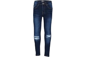 A2Z 4 Kids Enfants Garçons Maigre Jeans Designer Bleu Foncé Denim Genou Déchiré Mode Biker Pantalons Élégant Faded Bottom Slim Fit Réglable Taille Pantalon Âge 5-14 Ans