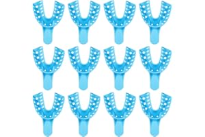 BEAUTY + ComDent Dental Impression Tray, Bag of 12 Perforated Disposable Trays, 2 Large Lower