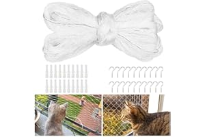DAFENCAR Katzennetz Transparent,4×3M Balkon Katzennetz,2,5×2,5cm Maschengröße Katzennetz für Balkon,Balkonnetz für Katzen mit Befestigungsseil und Zubehör,Katzengitter Balkon für Terrassen,Fenstern,Dachluken