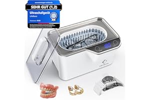 LifeBasis Ultraschallreinigungsgerät 600ml – 48kHz Digitales Brillenreinigungsgerät mit 50W, 5 Modi & LED-Anzeige, Degas inkl. Korb & Uhrenhalter – Für Zahnersatz Schmuck Brillen Uhren