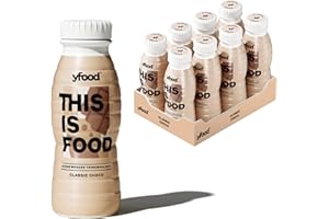 ‎YFOOD yfood Trinkmahlzeit Classic Choco - 8 x 330 ml für unterwegs & stressige Tage - vollwertig & ready-to-drink - mit 22 g Protein, Vitaminen und Mineralstoffen - inkl. 2,00 € Pfand