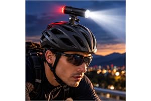 Cykellhjälm ljus – 200 lumen USB uppladdningsbar hjälmlampa cykel med steady och flashläge, vattentät cykelhjälm lampa 2 i 1 pannlampa ridhjälm och cykelhjälm bakljus