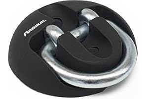 RADIKAL RK54 Ancrage au Sol pour Moto à Haute Sécurité, Arceau Soudé ø14 Repliable en Acier Cémenté, 4 Boulons d'Expansion, Antivol de Sécurité Fixation Moto Velo Mur Ancre Garage Chaine Parking