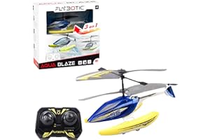 Bizak FLYBOTIC Aqua Blaze, helicóptero teledirigido 3 en 1, psrs Conducir en Tierra, Aire y Agua, con Mando Radio Control direccional, para niños y Adultos, (62004795)