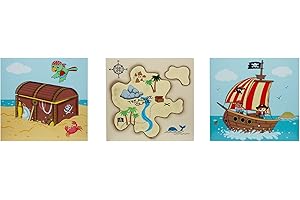 FANTASY FIELDS BY TEAMSON Fantasy Fields Childrens Pirate Canvas Wall Art Plaques Kids Bedroom TD-11633A