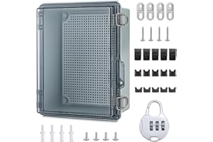 KRYVELLA Junction Box Waterproof IP66, Surface-Mounted Distribution Box for Protection of Power Strip, Transparent Junction Box Outdoor Waterproof with Wall Mounting Accessories and Lock