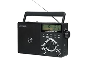 ‎RETEKESS Retekess TR635 Przenośne Radio Krótkofalowe FM/AM/SW Z Doskonałym Odbiorem, Gniazdo Słuchawkowe, Duży Głośnik, Proste Dla Osób Starszych (Czarny)