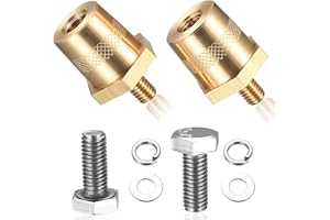 BJBJJIU Adattatori per Polo Batteria M6, Morsetti per Batteria in Ottone, Coppia di Morsetti per Batteria, Positivo Negativo con Filettatura Esterna M6 per Batterie Auto, Camion