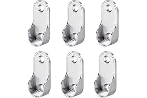 MOJOTIC 6 Stücke Kleiderstange Schrank,Kleiderstangenhalter Wand Garderobenstange,Zinklegierung Ovale Garderoben,Kleiderstange Halterung Schrankrohrlager Stangenhalterung 16 mm Garderoben Halterung