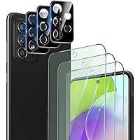 QHOHQ 3 Stück Schutzfolie für Samsung Galaxy A52 4G/5G mit 3 Stück Kamera Schutzfolie, Panzerglas Membran, 9H Härte - HD…