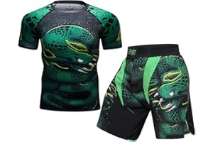 Cody Lundin Herren Kompression Kurzarm und Thai Shorts Kampf MMA Kickboxen Shorts Training Sport Anzug für Männer