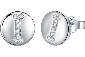 J.Endéar Earrings Initial Letter A-Z for Women Girls 925 Sterling Silver Hypoallergenic Tiny Studs, Jewelry Birthday Children's Day Gifts for Kids Daughter
