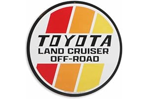 OPEN ROAD BRANDS Toyota Land Cruiser Off-Road Round Metal Sign - Retro Toyota Sign for Garage, Shop or Man Cave