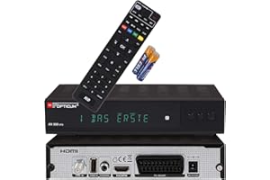 RED OPTICUM AX 300 VFD Sat Receiver I Receptor de satélite digital HD-TV con display alfanumérico - DVB-S2 - HDMI - Scart - USB 2.0 - Audio coaxial I Fuente de alimentación 12V ideal para camping