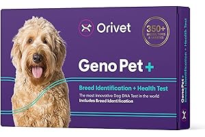 ORIVET Dog Breed DNA + Health Test - 1 Pack, Genopet+ Breed ID Kit | Comprehensive Canine Breed Identification Kit, Genetic Health Screening & Life Plan | At Home Cheek Swab | Accurate & Fast Results