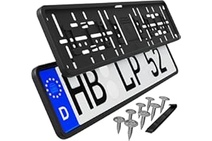 L & P CAR DESIGN Kennzeichenhalter gleichbleibender Rahmen Nummernschildhalterung Auto Kennzeichenhalterung in schwarz Nummernschildhalter Kfz Kennzeichen Halterung Autokennzeichen 2 Stück
