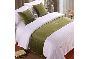TTIILOE Bed Runners Queen Bed Soft Velvet Decor Bedding Cover Green Luxury Bedspread Bed Runners for Foot of Bed Bed Scarf Bed End Towel for Hotel Bedroom Wedding Room, 260x50cm