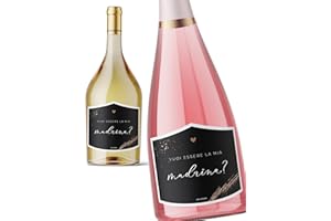 JOLI COON JoliCoon Vuoi essere la mia madrina - Etichetta per bottiglie - Regalo madrina battesimo